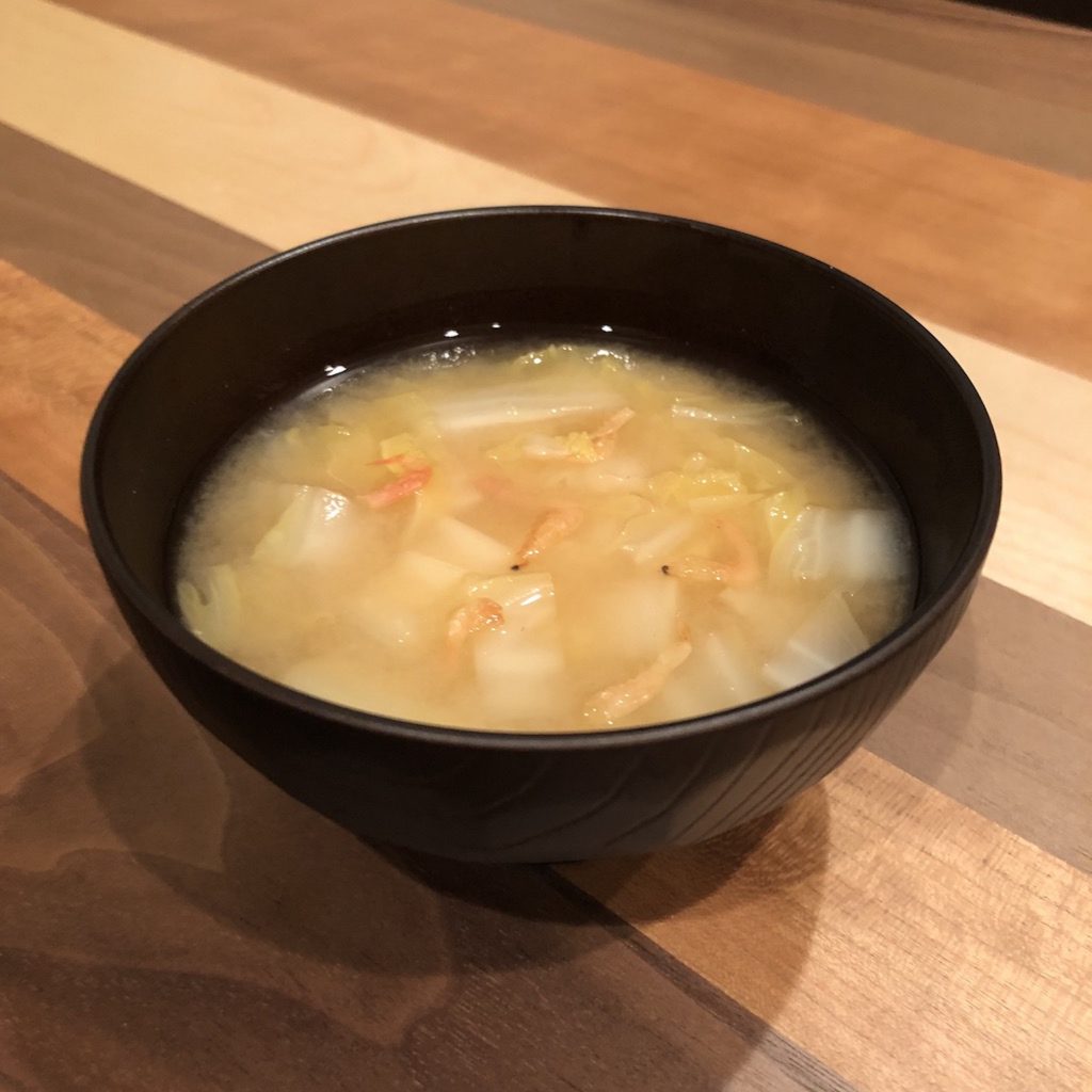 CHINESE CABBAGE & SAKURA SHRIMP miso soup