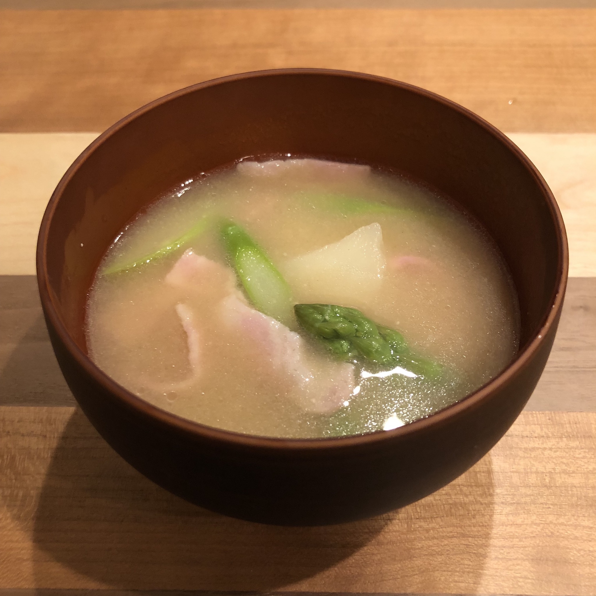 ASPARAGUS & BACON miso soup