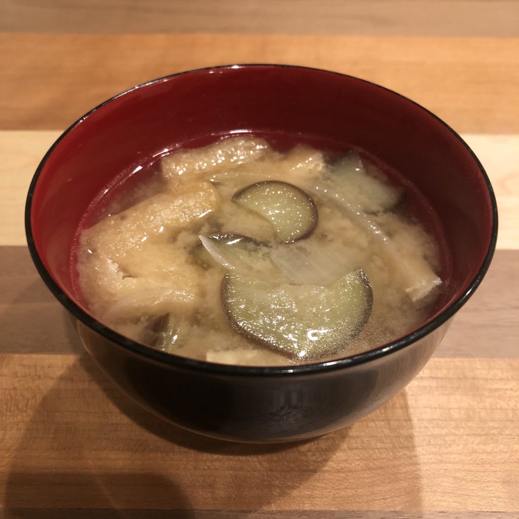 Eggplant miso soup