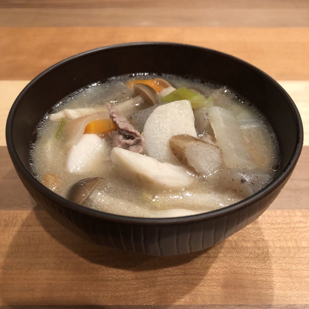 Imoni: taro miso soup