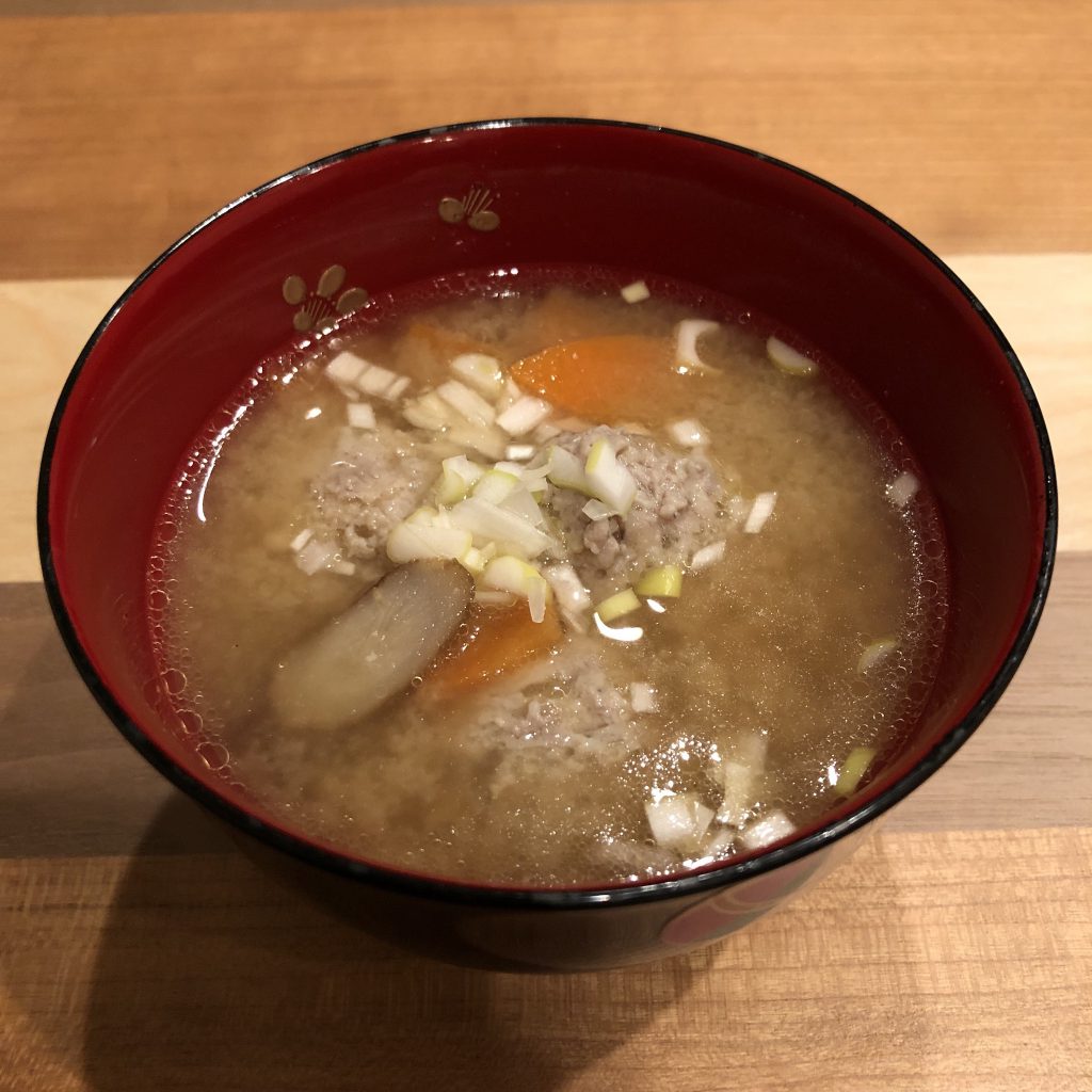 CHICKEN MEATBALLS miso soup