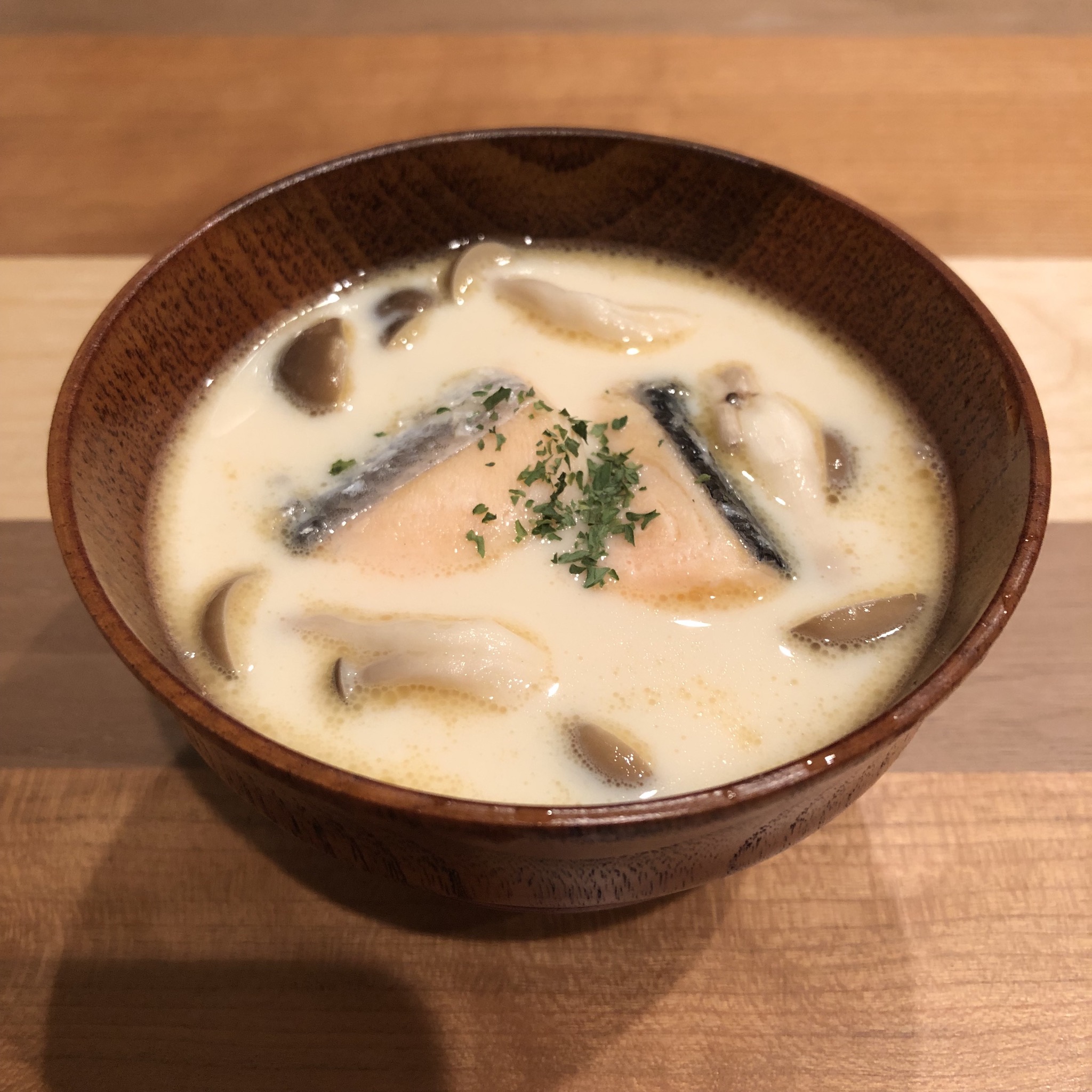 SOY MILK & SALMON miso soup