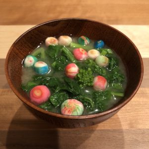 RAPE BLOSSOMS miso soup recipe