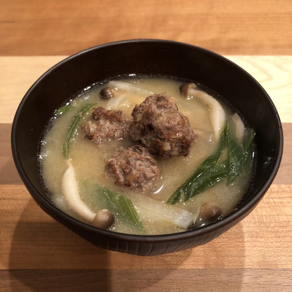 DEEP-FRIED MEATBALLS miso soup