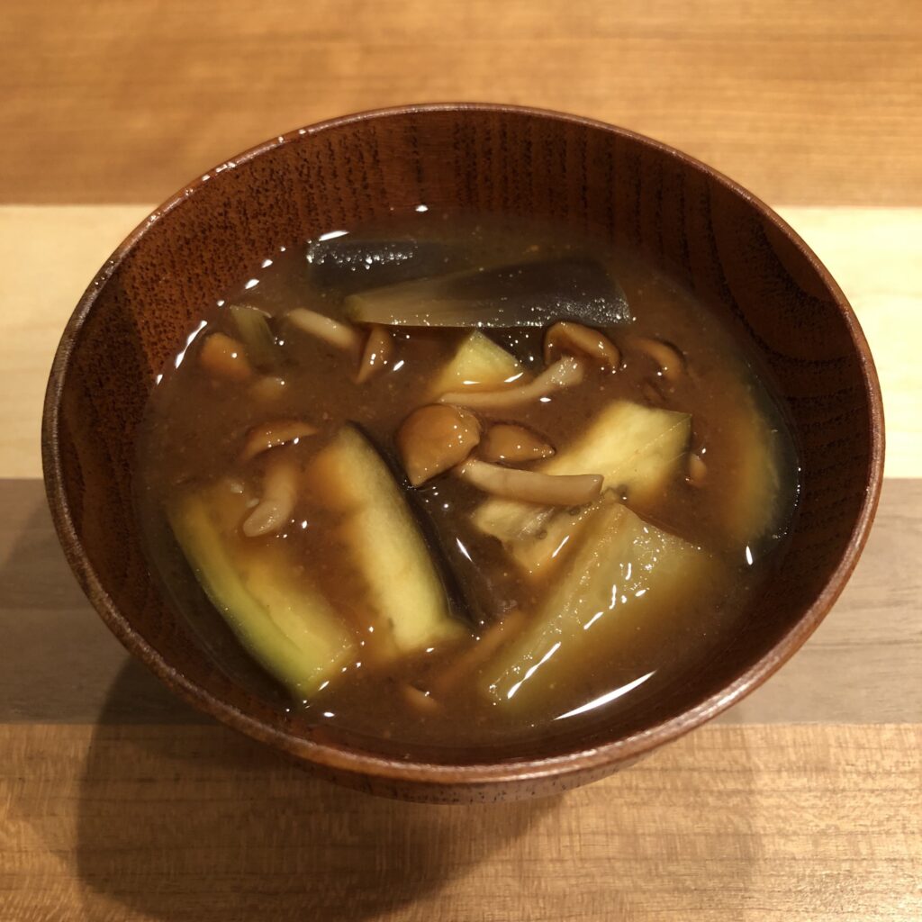 NAMEKO MUSHROOMS & EGGPLANT miso soup