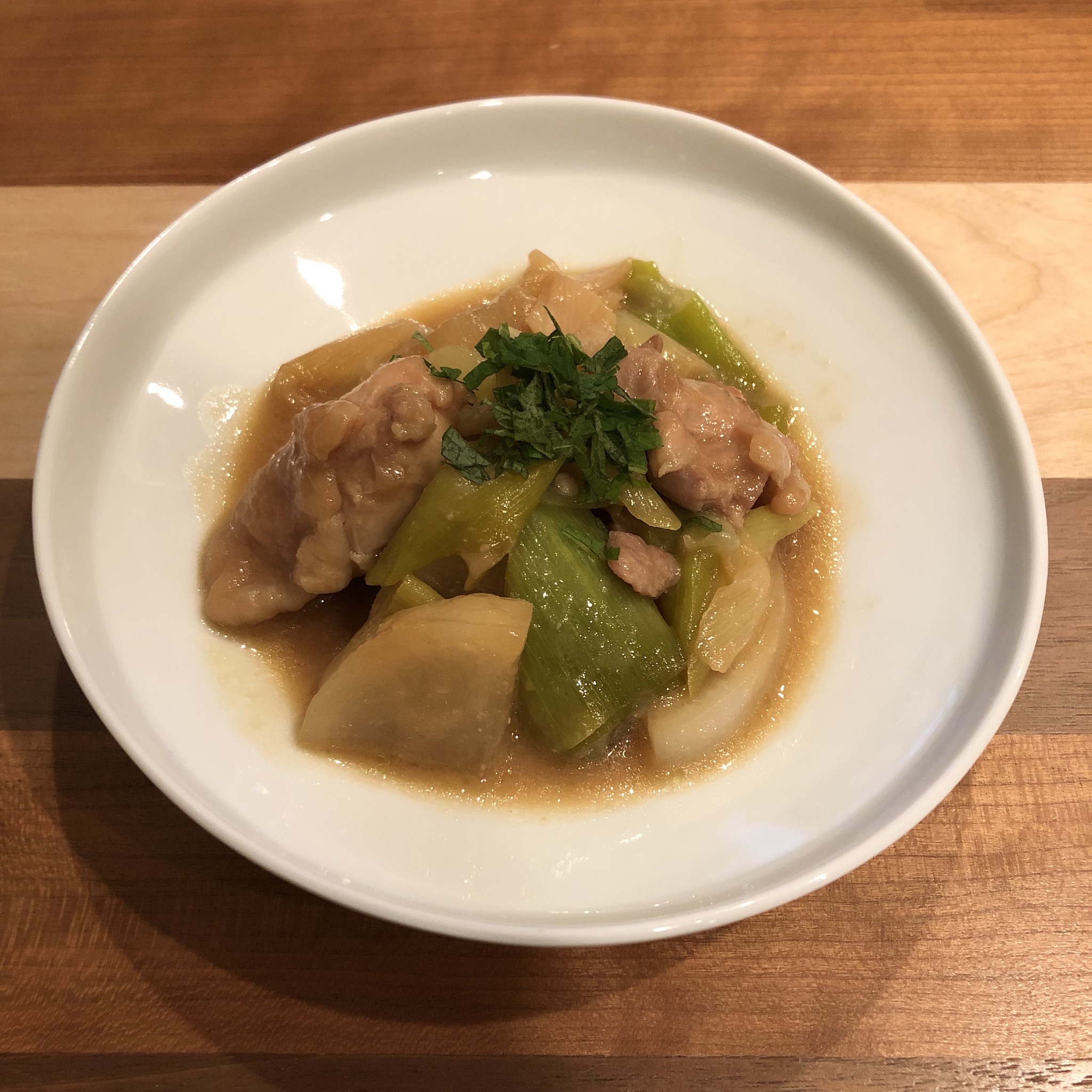 SIMMERED CHICKEN & DAIKON WITH MISO