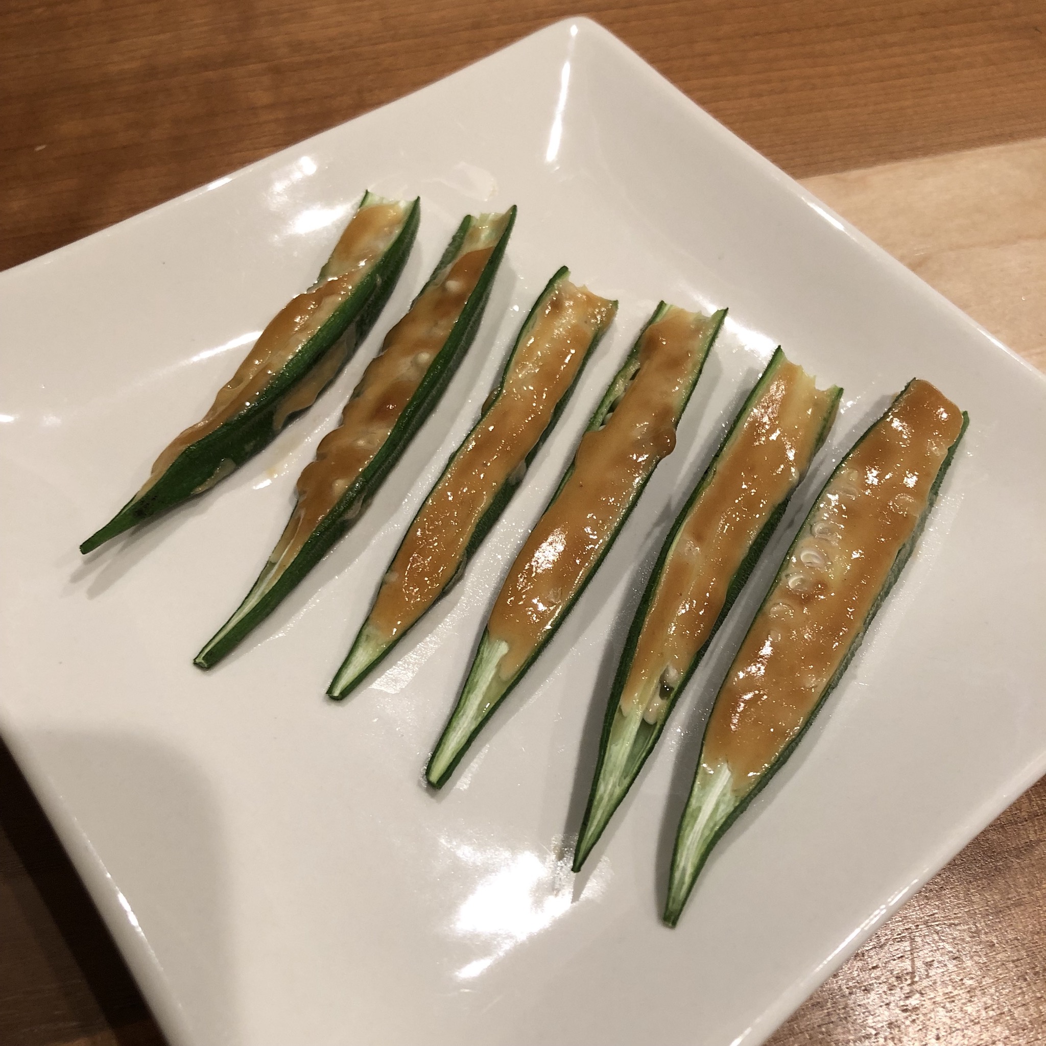 ROASTED OKRA WITH MISO MAYONNAISE