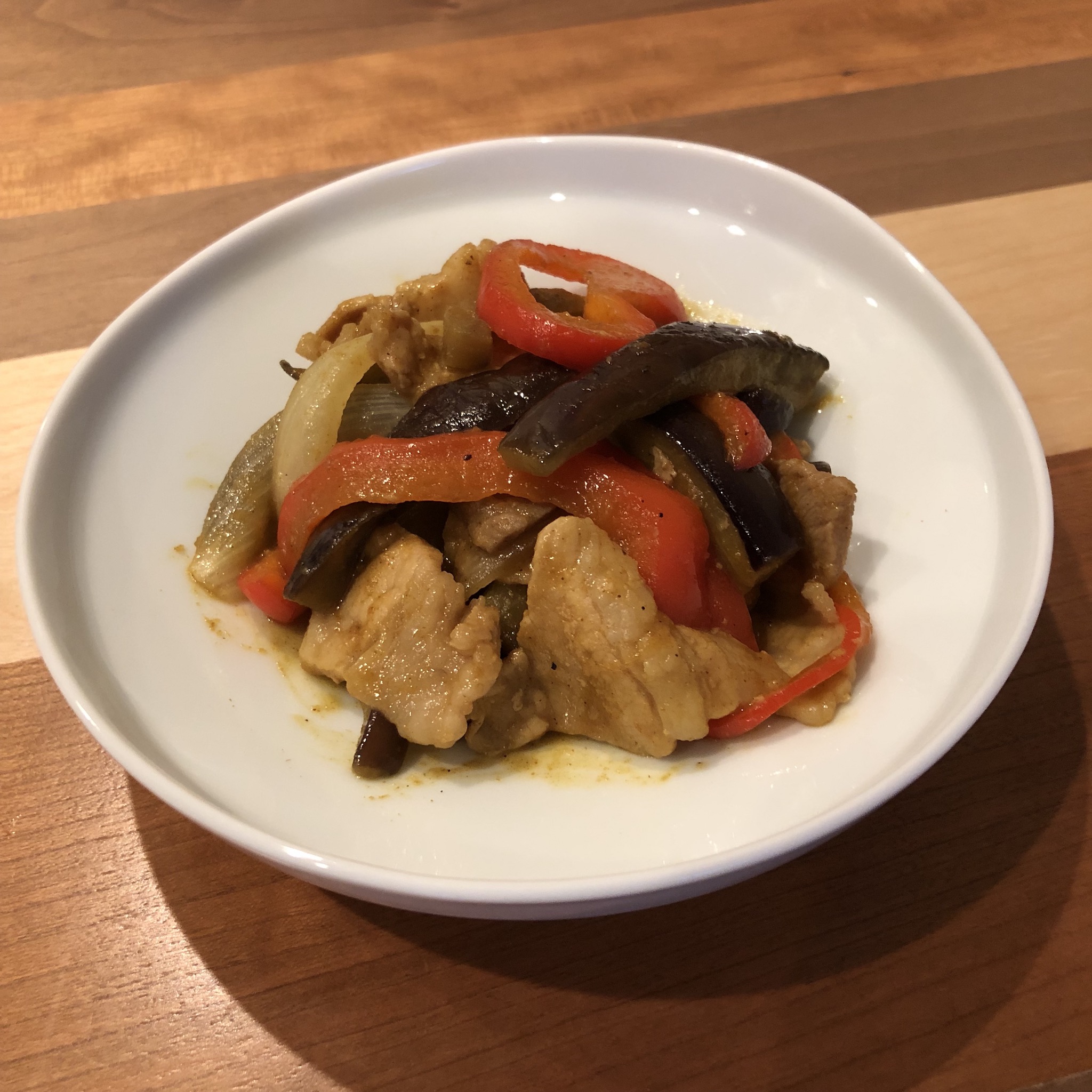 PORK & EGGPLANT CURRY STIR-FRY RECIPE