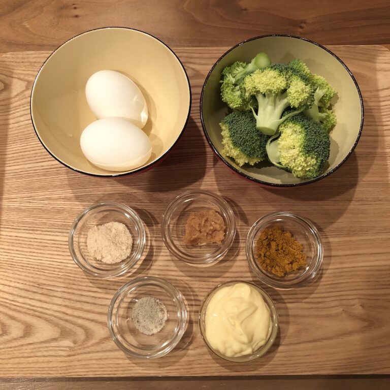 BROCCOLI EGG SALAD WITH CURRY MAYONNAISE RECIPE JAPANESE COOKING