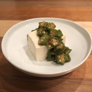 COLD TOFU WITH SPICY OKRA RECIPE
