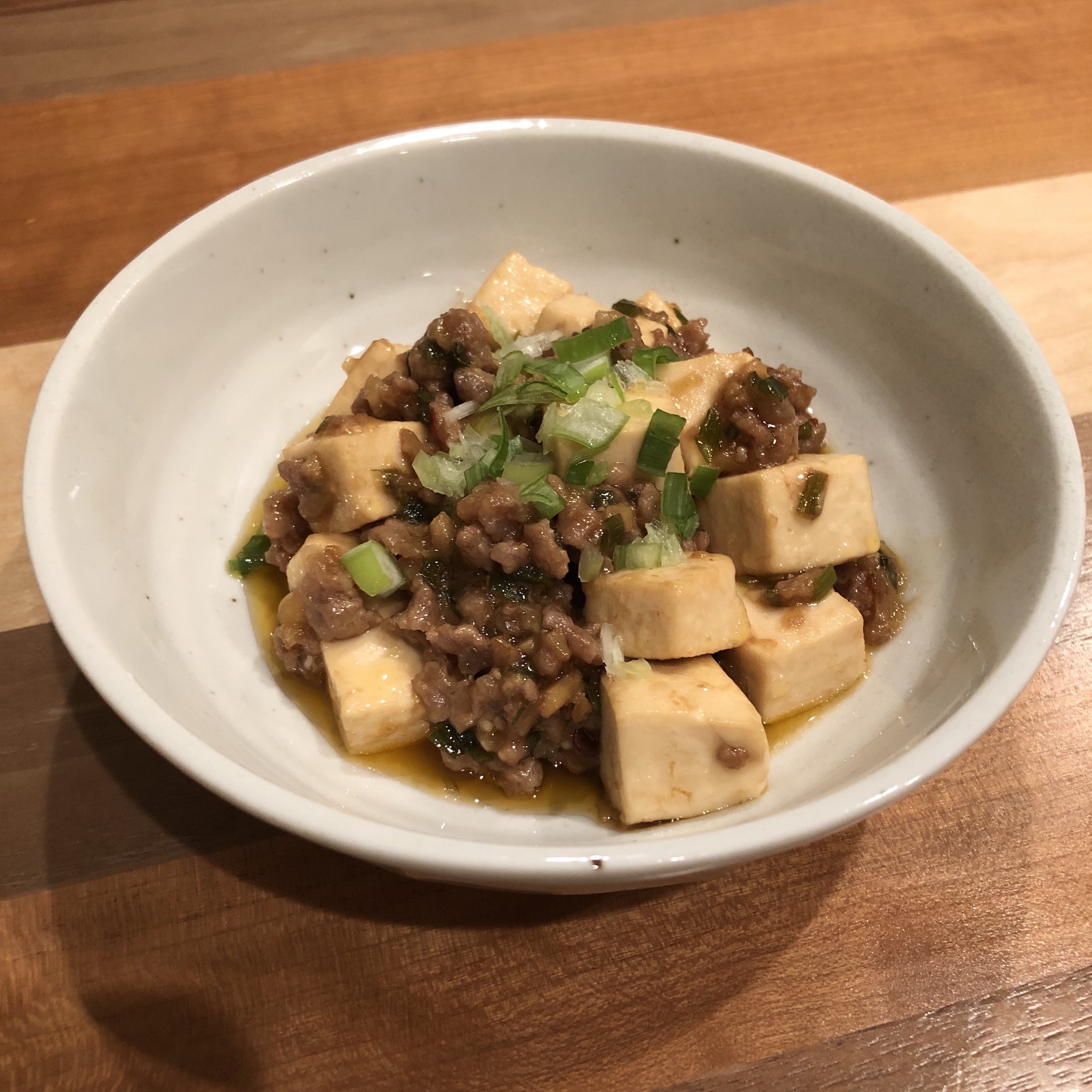 STIR-FRIED TOFU & GROUND MEAT WITH SPICY MISO SAUCE (MABO-TOFU)