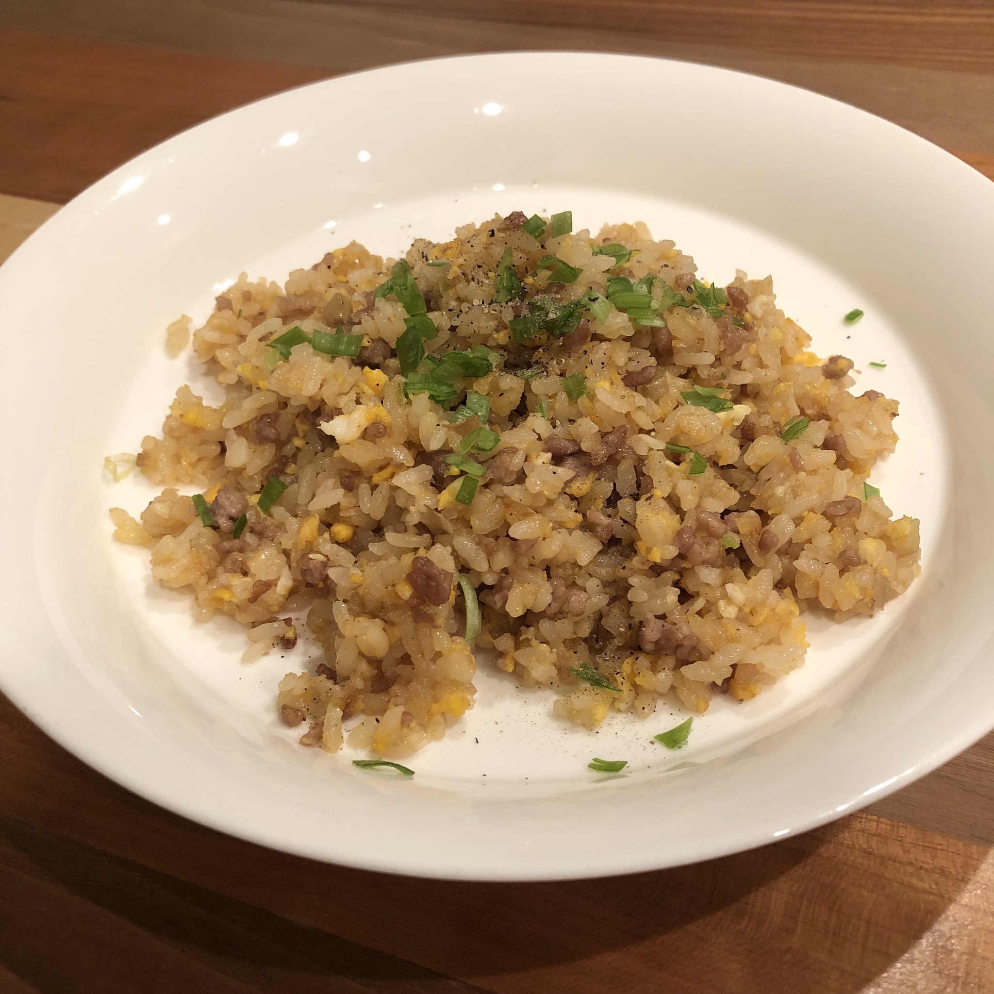 FRIED RICE WITH MISO-FLAVORED GROUND MEAT