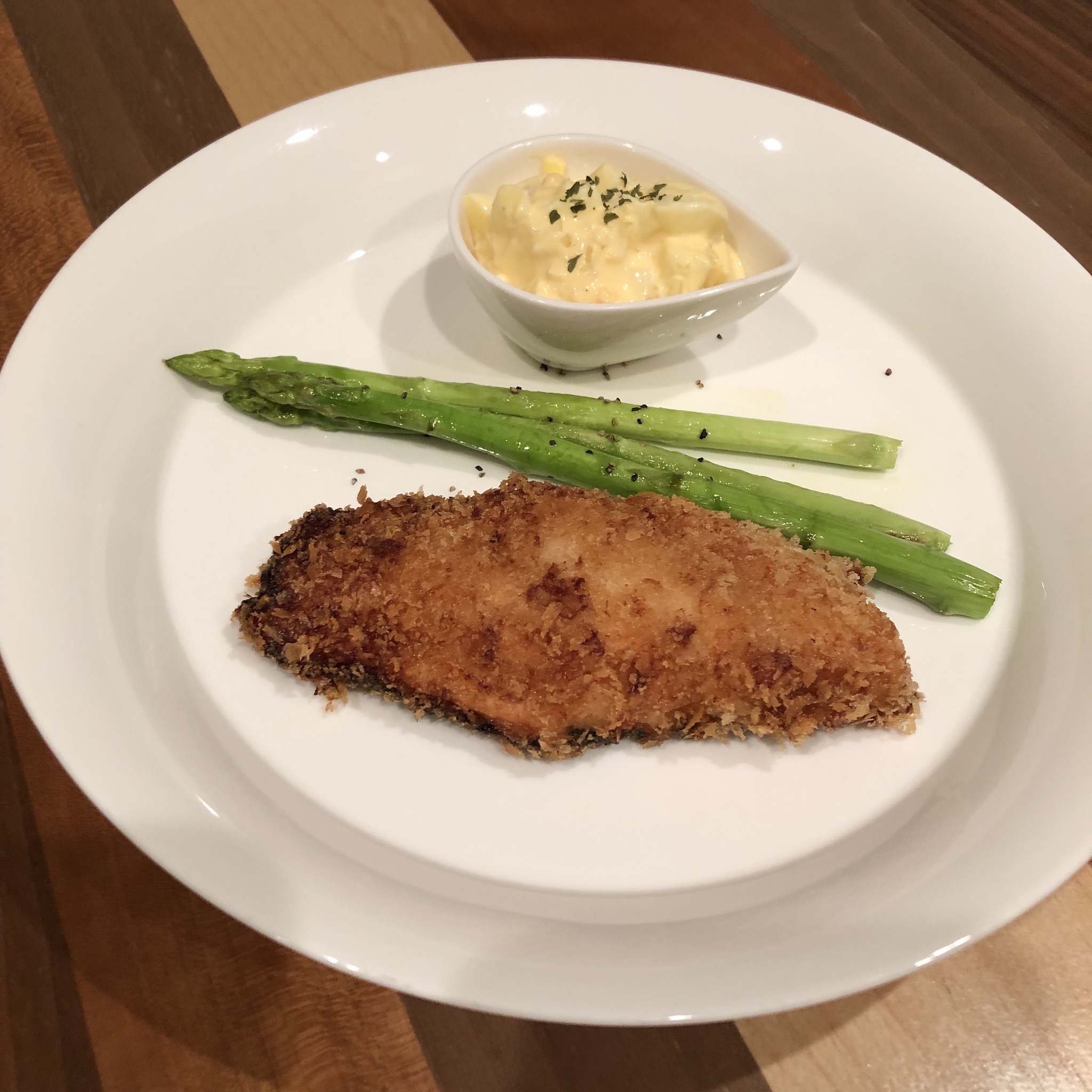 DEEP-FRIED MISO SALMON WITH TARTAR SAUCE