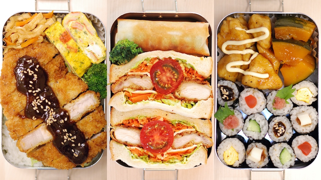 Japanese BENTO BOX Lunch Ideas #1 - Miso Tonkatsu, etc. Recipes